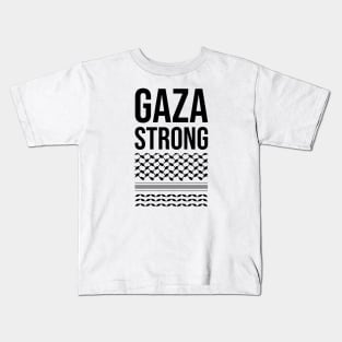 Gaza Strong Palestine keffiyeh Kids T-Shirt